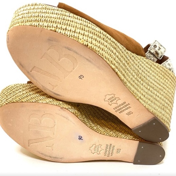 Moving Sale!! Matt Bernson Whiskey Regent Suede/Snake Skin/Jute Platform 10B - Picture 7 of 8
